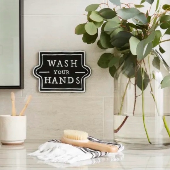 NWT Hearth & Hand With Magnolia Wash Your Hands Wall Decor - Picture 4 of 8
